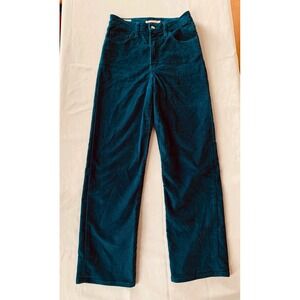 Levi's Corduroy Jeans W27 L29 Deep Teal Blue Green Straight Leg 5 Pocket